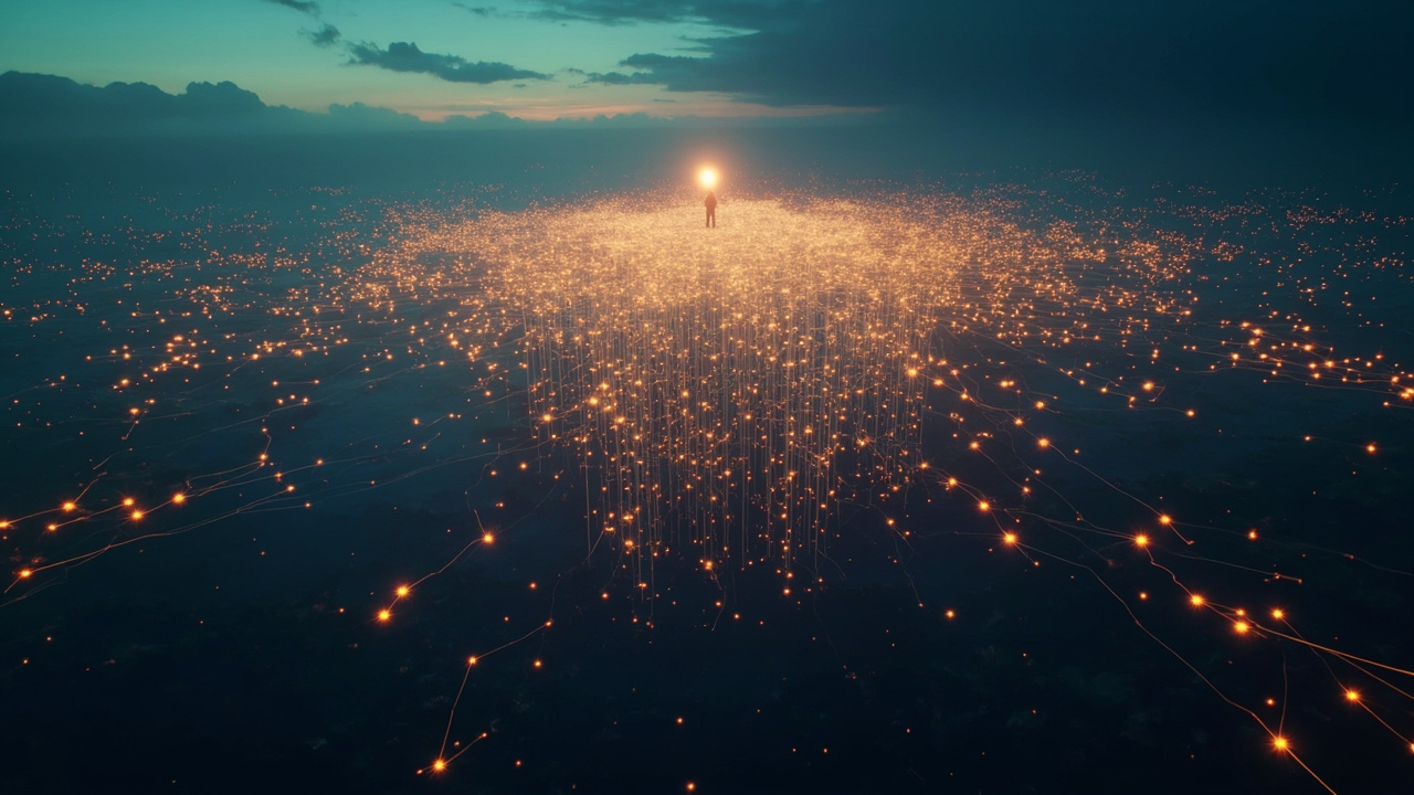 A neural network rendered as a forest